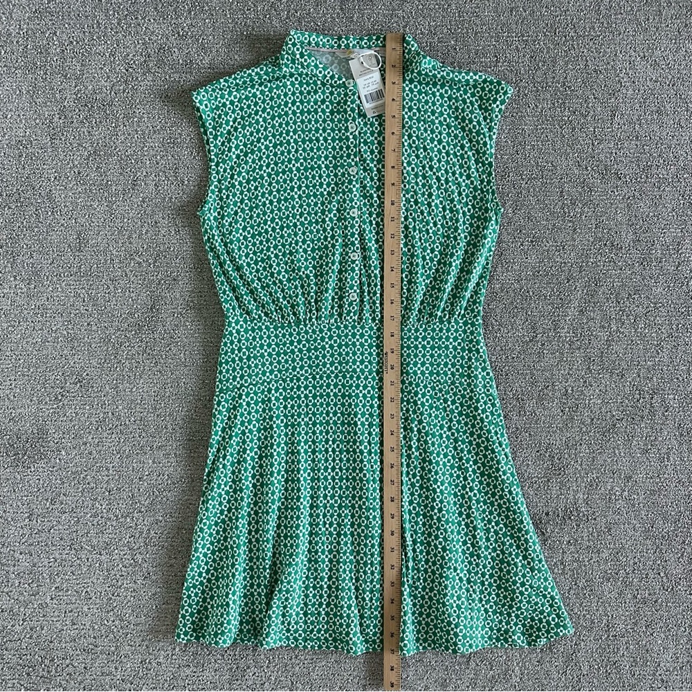 Boden Easy Jersey Shirt Dress J0915 BGR‎ Green Geo US 8R | Cotton Modal - Picture 4 of 6